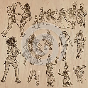 Dancers - Hand drawn vector pack