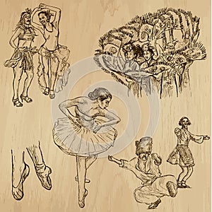 Dancers no. 4 - hand drawn collection, vector