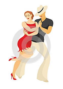 Dancers of salsa