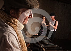 Dancers with Squeezebox Performer