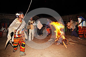 Dancers of the tribe Dorze, near Arba Minch in southern Ethiopia