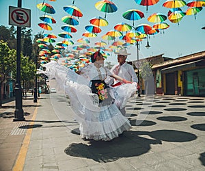 Dancers of typical Mexican dances from the region of Veracruz