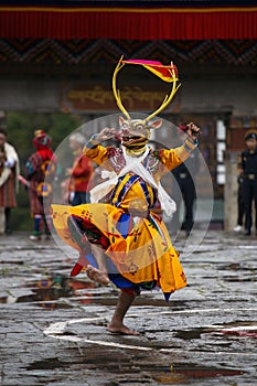 Bhutanese Cham masked dance, Buddhist lama dance , Bhutan