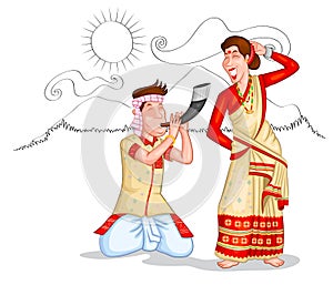 Dancing Assamese couple