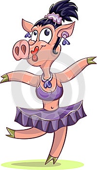 Dancing ballerina pig