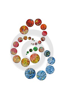 Dancing circles in palette of artist - 1