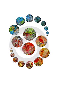 Dancing circles in palette of artist - 2