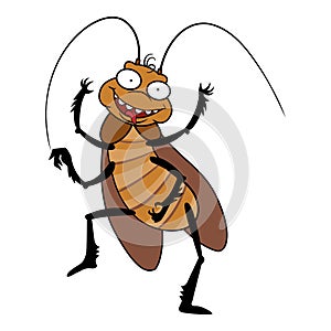 Dancing cockroach icon cartoon vector. Biology insect