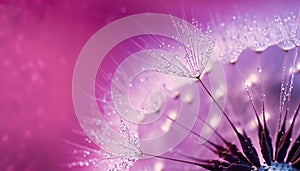 Dancing Dandelion: Macro Purple Flower in Nature\'s Tapestry AI-Generated Illustration