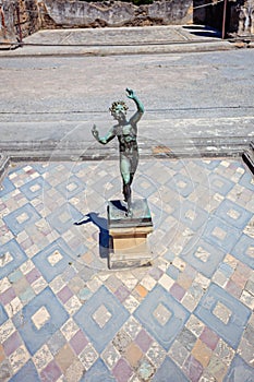 Dancing Faun statuette in Pompeii photo