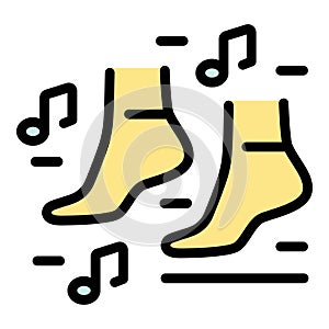Dancing feet icon vector flat