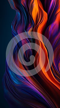 Dancing Flames: Abstract Image of Blue and Orange Fire (AI Generated)