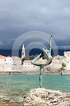 Dancing Girl Statue in Budva, Montenegro