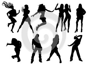 Dancing Girls Silhouette