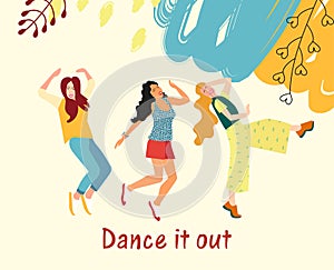 Dancing for girls. Young girls dance and move to the music at a party, festival or carnival