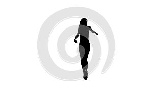 Dancing gogo girl silhouette on a white background