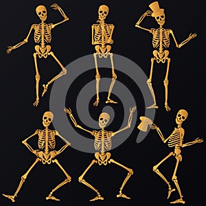 Dancing golden Skeletons