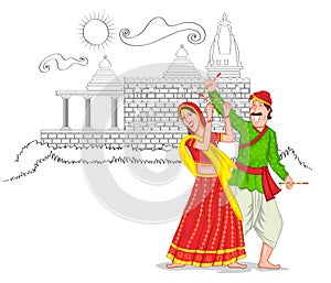 Dancing Gujarati couple