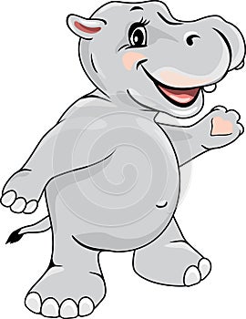 Dancing happy hippo