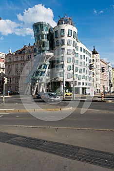 Dancing House on May 9 in Prague, Chech Re