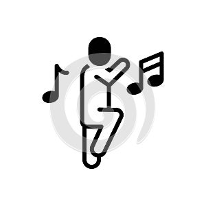 Black solid icon for Dancing, shindig and dance