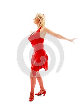 Dancing lady in red