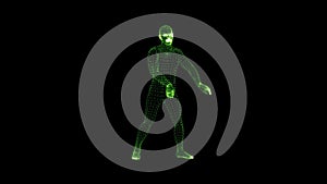 Dancing Man Vertices 3D.  Man vertices 3D animation.