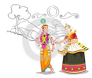 Dancing Manipuri couple