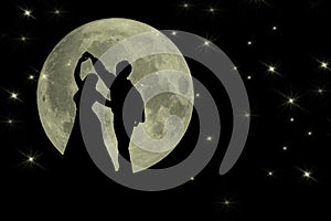 Dancing in the moonlight romantic banner
