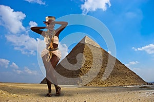 Dancing Nubian Princess, Egypt, Pyramid