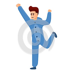 Dancing pajama boy icon, cartoon style