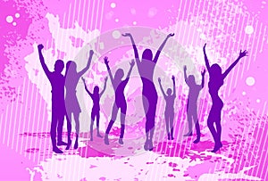 Dancing Pink Colorful Dance Banner People Crowd