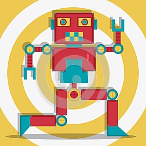 The dancing retro robot red
