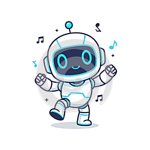 Dancing Robot With Music Notes