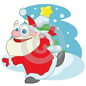 Dancing santa claus cartoon character