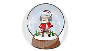 Dancing Santa Claus in Glass Sphere