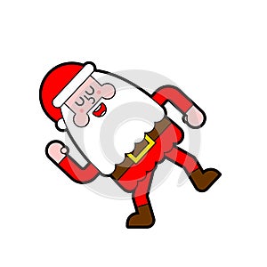 Dancing Santa isolated. Grandfather dancer. Christmas and New Year Vector Illustration