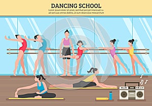 Dancing School Flat Illustration