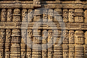 Dancing Sculpture postures  on the walls of Sun Temple, Konark