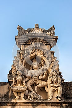 Dancing Shiva in niche at Shravanabelagola Jain Tirth in Karnat