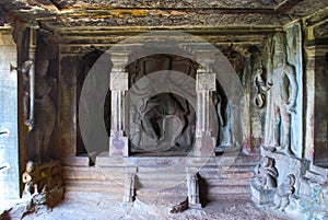 Dancing Shiva, Ravanaphadi rock-cut temple, Aihole, Bagalkot, Karnataka