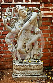 Dancing Shiva statue made of stone