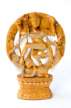 Dancing Shiva. Wooden statue