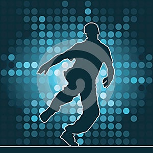 Dancing silhouette, breakdance