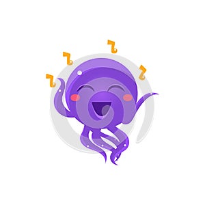 Dancing And Singing Funny Octopus Emoji