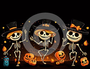 Dancing Skeletons Bring Halloween Joy