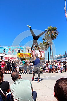 Dancing street crew on Venice beach California