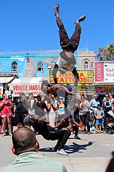 Dancing street crew on Venice beach California