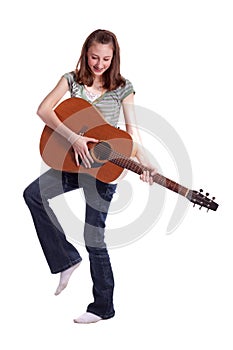 Dancing Teen Playing Guitar