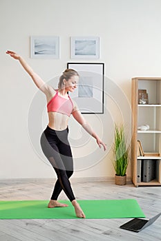 dancing training sportive woman home fitness